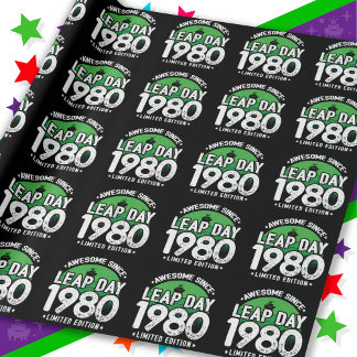 Phantastisch seit 1980 Leap Year Day Feb 29 Geburt Geschenkpapier