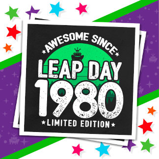 Phantastisch seit 1980 Leap Year Day Feb 29 Geburt Serviette