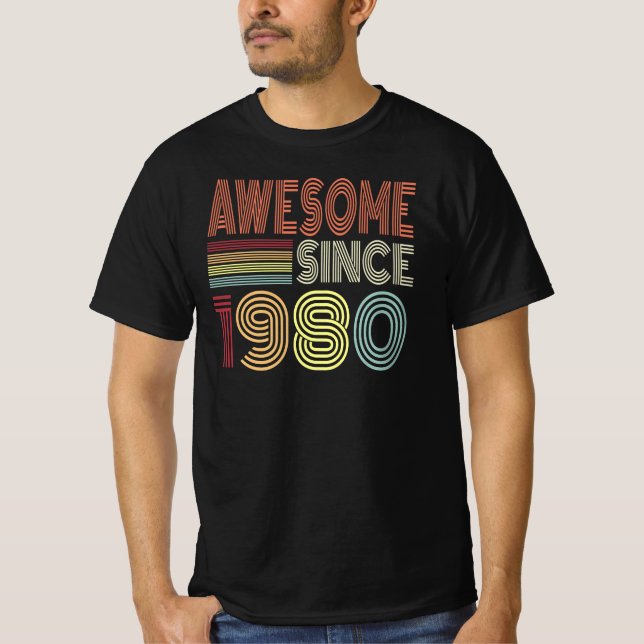 Phantastisch seit 1980 Retro Geboren 1980 Geburtst T-Shirt (Vorderseite)