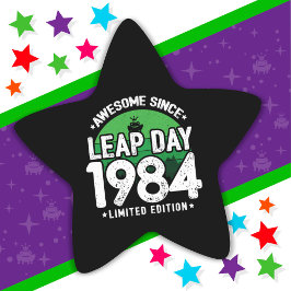 Phantastisch seit 1984 Leap Year Day Feb 29 Birthd Stern-Aufkleber