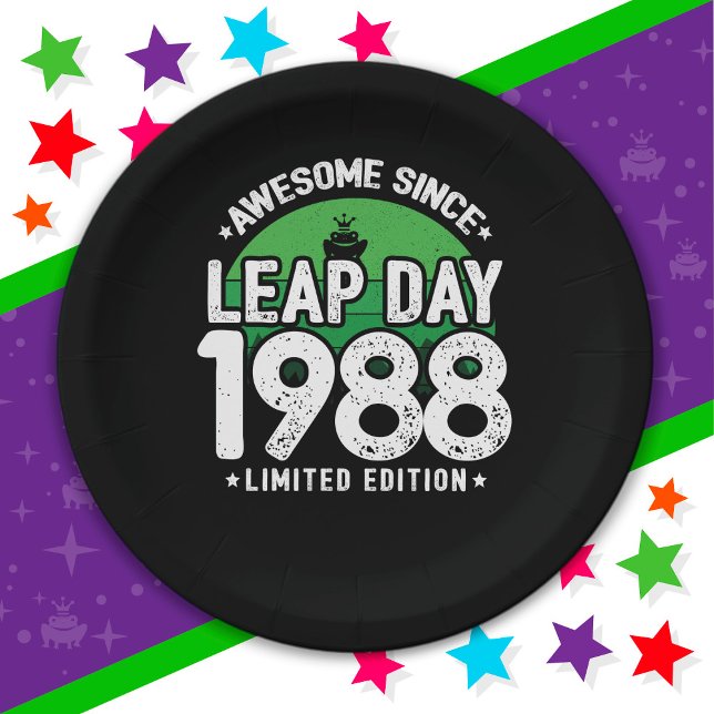 Phantastisch seit 1988 Leap Year Day Feb 29 Geburt Pappteller (Von Creator hochgeladen)