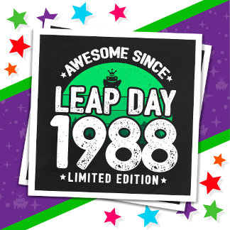 Phantastisch seit 1988 Leap Year Day Feb 29 Geburt Serviette