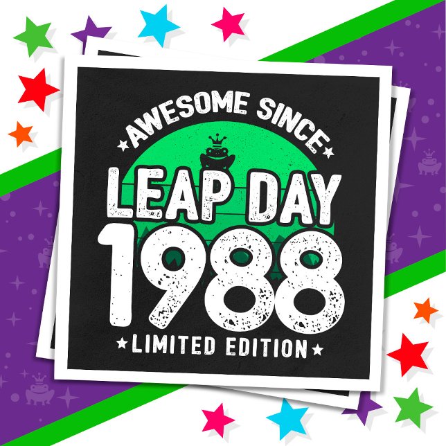 Phantastisch seit 1988 Leap Year Day Feb 29 Geburt Serviette (Von Creator hochgeladen)