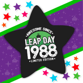 Phantastisch seit 1988 Leap Year Day Feb 29 Geburt Stern-Aufkleber