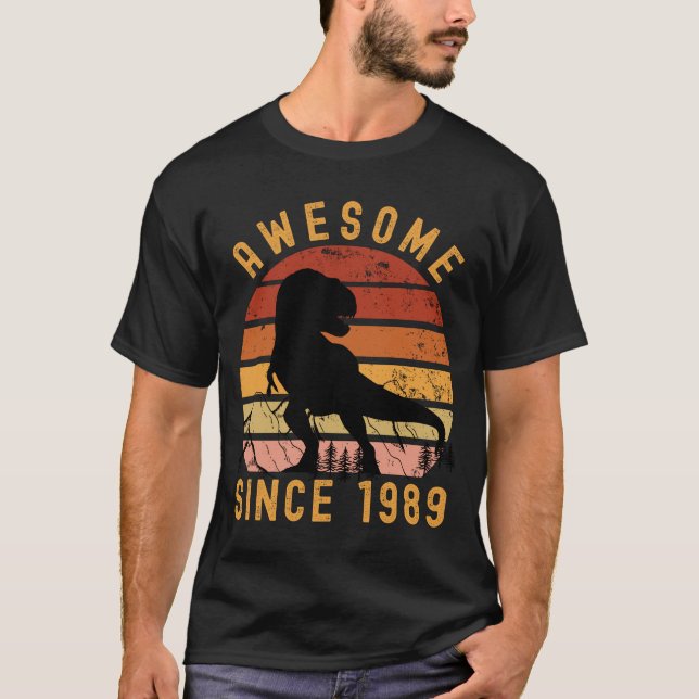 Phantastisch seit 1989 Dinosaurier T-Shirt (Vorderseite)