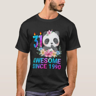 Phantastisch seit 1990 Niedlich Panda 31 Jahre alt T-Shirt