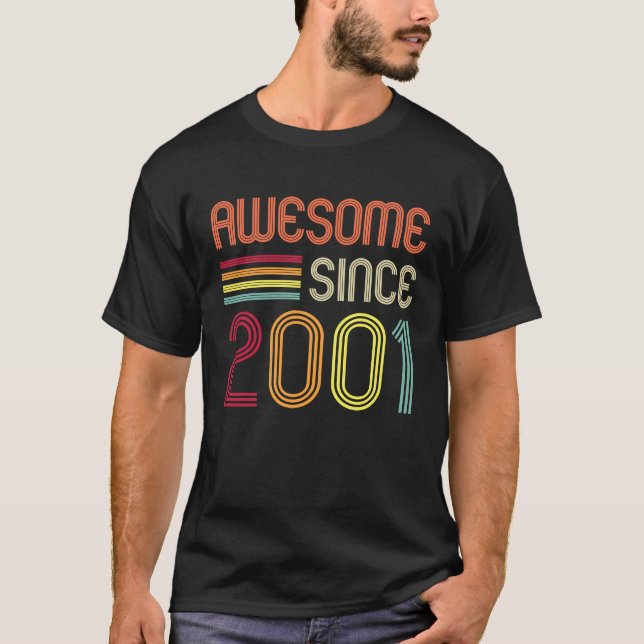 Phantastisch seit 2001 22. Geburtstag Retro T-Shirt (Vorderseite)