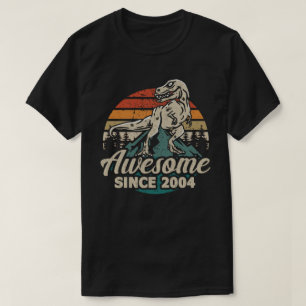 Phantastisch seit 2004 Retro Dinosaurier 18. Gebur T-Shirt