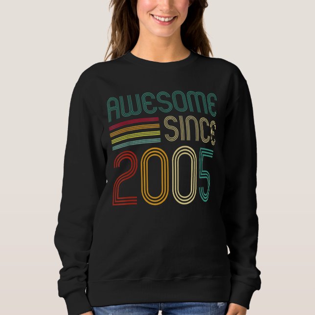 Phantastisch Seit 2005 17. Geburtstag Retro Sweatshirt (Vorderseite)