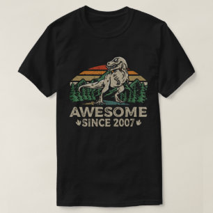 Phantastisch Seit 2007 Retro Dinosaurier 15. Gebur T-Shirt