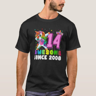 Phantastisch seit 2008 Unicorn Dabbing 14th Birthd T-Shirt