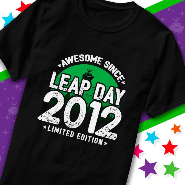 Phantastisch seit 2012 Leap Year Day Feb 29 Birthd T-Shirt (Von Creator hochgeladen)