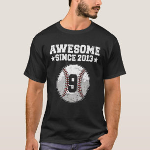 Phantastisch seit 2013 Baseball 9. Geburtstag 9 Ja T-Shirt