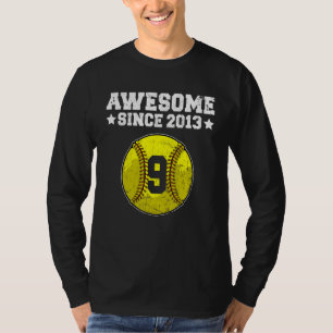 Phantastisch seit 2013 Softball 9. Geburtstag 9 Ja T-Shirt
