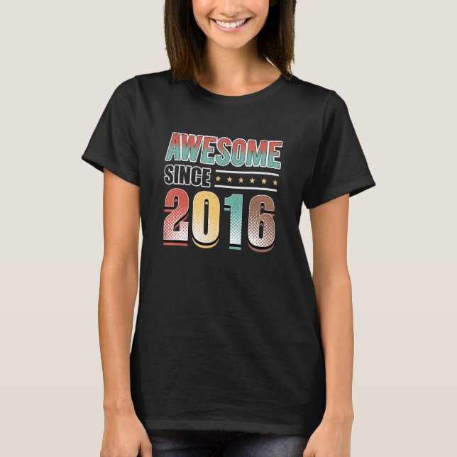 Phantastisch seit 2016 7. Geburtstag Retro T-Shirt (Vorderseite)
