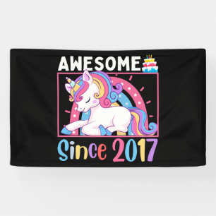 Phantastisch seit 2017 Girl Unicorn Geburtstag Cel Banner