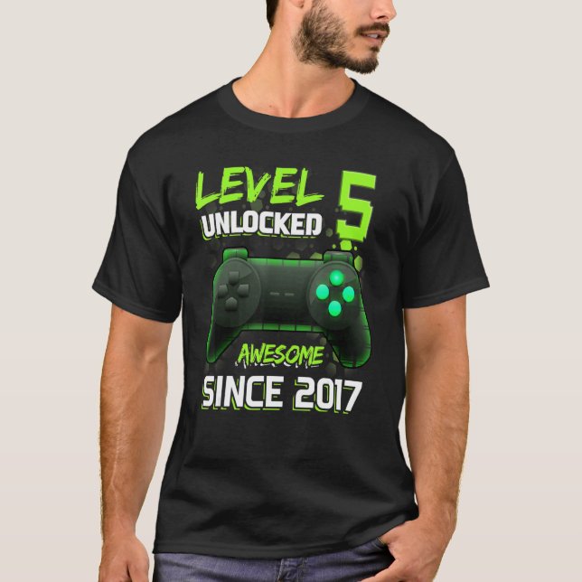 Phantastisch seit 2017, Level 5, Video Games Co T-Shirt (Vorderseite)