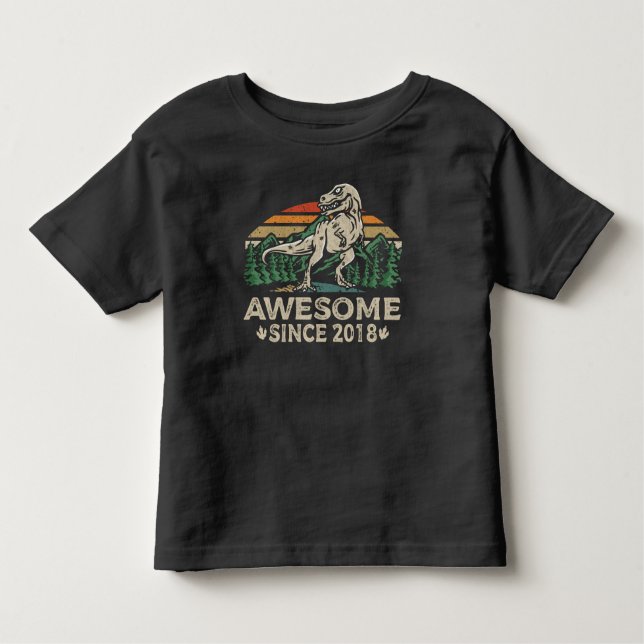 Phantastisch Seit 2018 Dinosaurier 6 Jahr 6 Geburt Kleinkind T-shirt (Vorderseite)