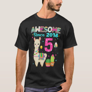 Phantastisch seit 2018 Llama Sloth 5. Geburtstagsj T-Shirt