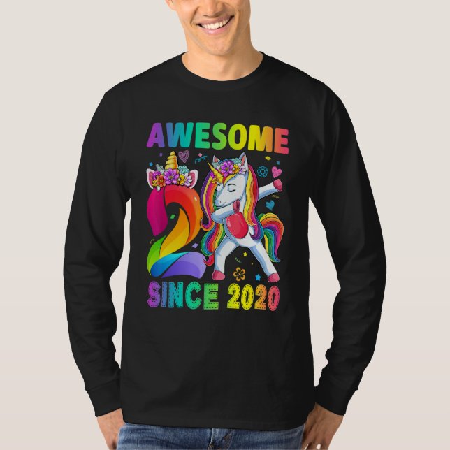 Phantastisch seit 2020 Dabbing Einhorn 2. Geburtst T-Shirt (Vorderseite)