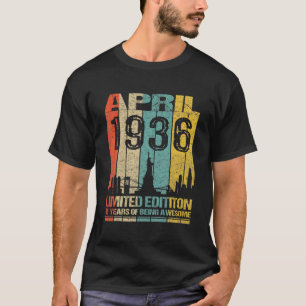 Phantastisch seit April 1936 86th Birthday Vintag  T-Shirt
