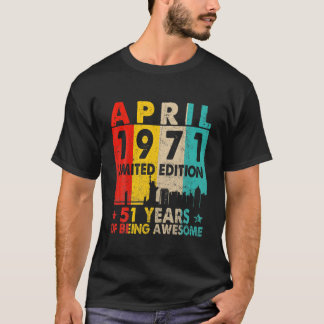 Phantastisch seit April 1971 51St Birthday Vintag  T-Shirt