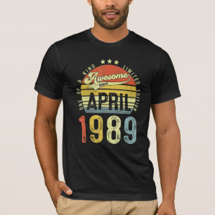 Phantastisch seit April 1989 Vintag 33. Geburtstag T-Shirt