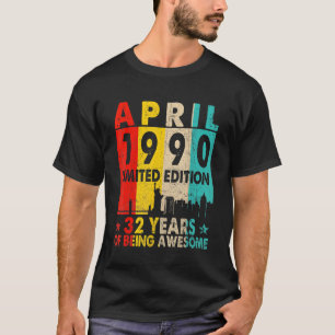 Phantastisch seit April 1990 32. Geburtstag Vintag T-Shirt