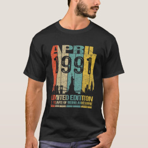 Phantastisch seit April 1991 31St Birthday Vintag T-Shirt