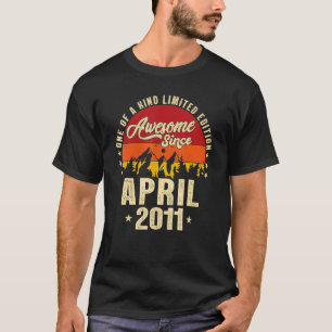 Phantastisch Seit April 2011 Vintag 11. Geburtstag T-Shirt