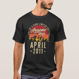 Phantastisch Seit April 2011 Vintag 11. Geburtstag T-Shirt