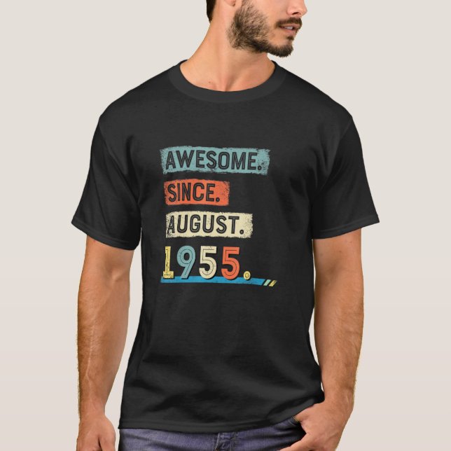 Phantastisch seit August 1955 Geburtstag Männer T-Shirt (Vorderseite)