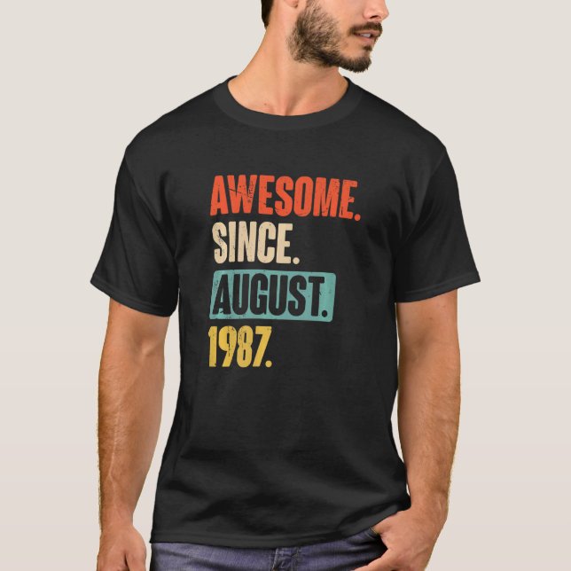 Phantastisch seit August 1987 35 Jahre alt 35 Jahr T-Shirt (Vorderseite)