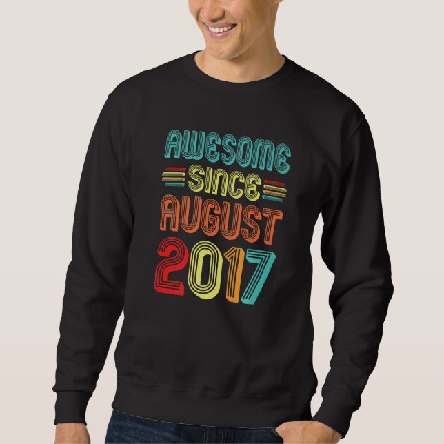 Phantastisch Seit August 2017 5. Geburtstag Vintag Sweatshirt (Vorderseite)