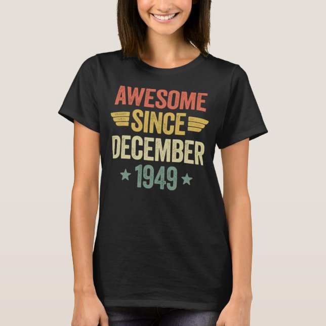 Phantastisch seit Dezember 1949 T-Shirt (Vorderseite)