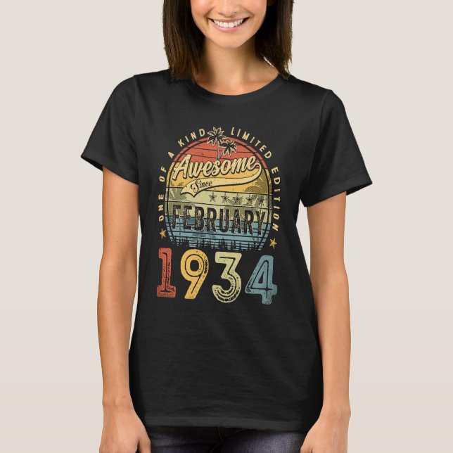phantastisch seit Februar 1934 89 Jahr T-Shirt (Vorderseite)