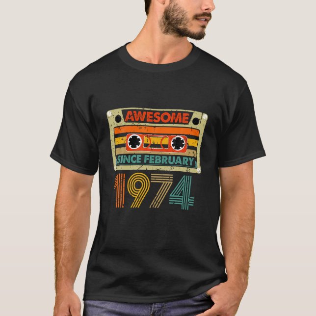 Phantastisch seit Februar 1974 50 Jahre alt 50 Jah T-Shirt (Vorderseite)