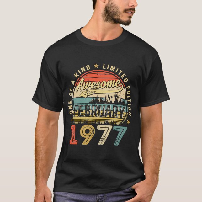 Phantastisch seit Februar 1977 46 Jahre 46 Jahre a T-Shirt (Vorderseite)