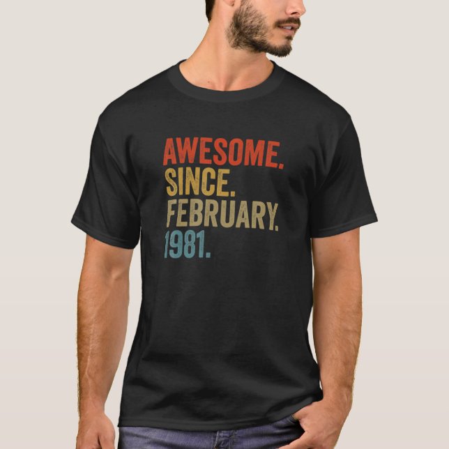 Phantastisch Seit Februar 1981 41Geburtstag Vintag T-Shirt (Vorderseite)