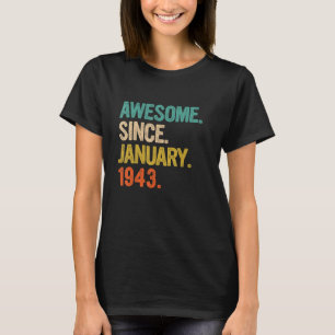 Phantastisch seit Januar 1943 80 Jahre alt 80 Jahr T-Shirt