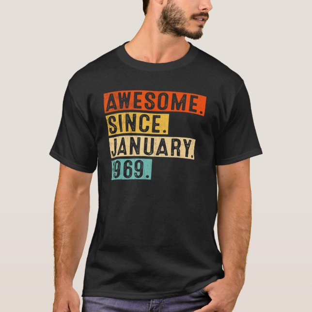 Phantastisch seit Januar 1969 54 Jahre alt 54 Jahr T-Shirt (Vorderseite)