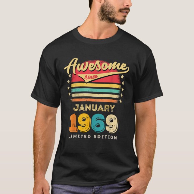 Phantastisch seit Januar 1969 Geburtstag T-Shirt (Vorderseite)
