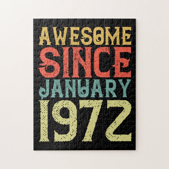 Phantastisch Seit Januar 1972 Vintag Retro Geburts Puzzle (Vertikal)