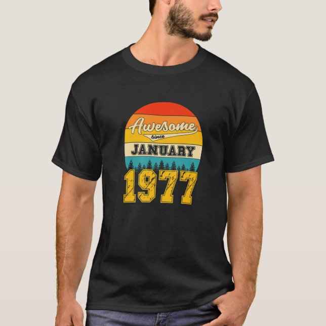 Phantastisch seit Januar 1977 45 Jahre alt Geburts T-Shirt (Vorderseite)