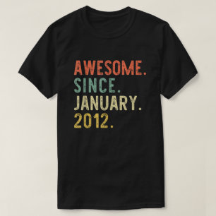 Phantastisch seit Januar 2012 9. Geburtstag 9 Jahr T-Shirt