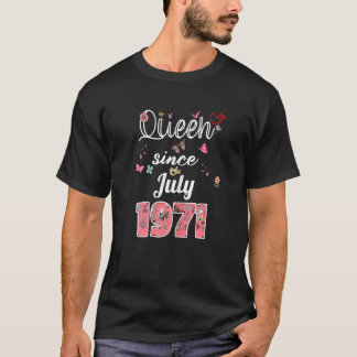 Phantastisch Seit Juli 1971 Blume 1971 Juli Geburt T-Shirt