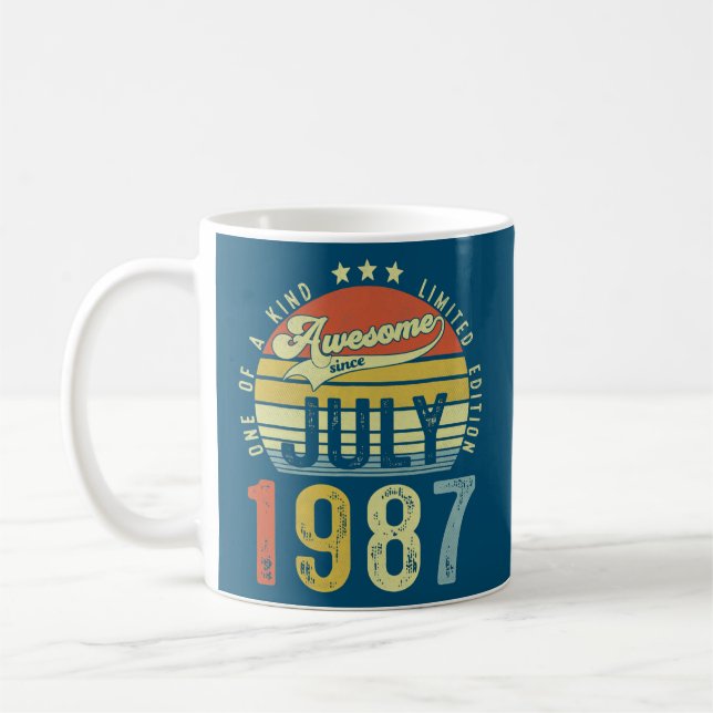 Phantastisch Seit Juli 1987 Vintag 35. Geburtstag  Kaffeetasse (Links)
