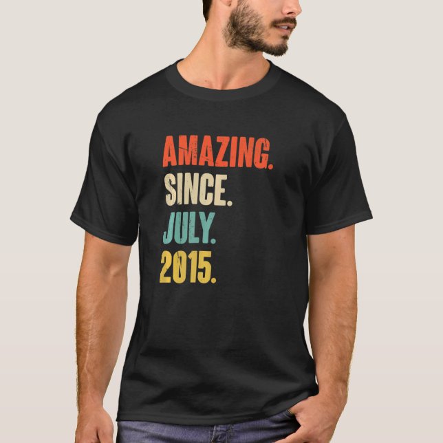 Phantastisch seit Juli 2015 7 Jahre alt 7. Geburts T-Shirt (Vorderseite)