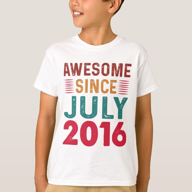 Phantastisch Seit Juli 2016 Vintager Geburtstag T-Shirt (Vorderseite)