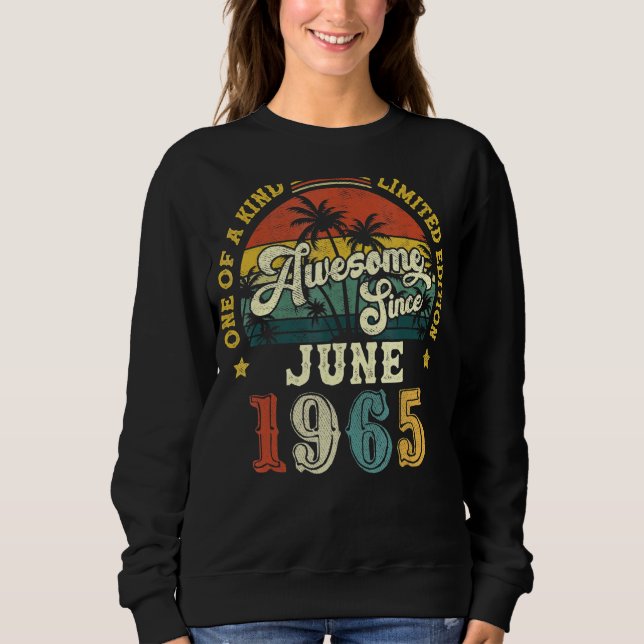 Phantastisch Seit Juni 1965 Vintag 57. Geburtstag Sweatshirt (Vorderseite)